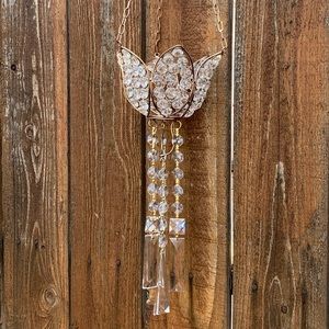Lotus Crystal Chandelier Candle Holder Wind Chime Sun Catcher Mobile